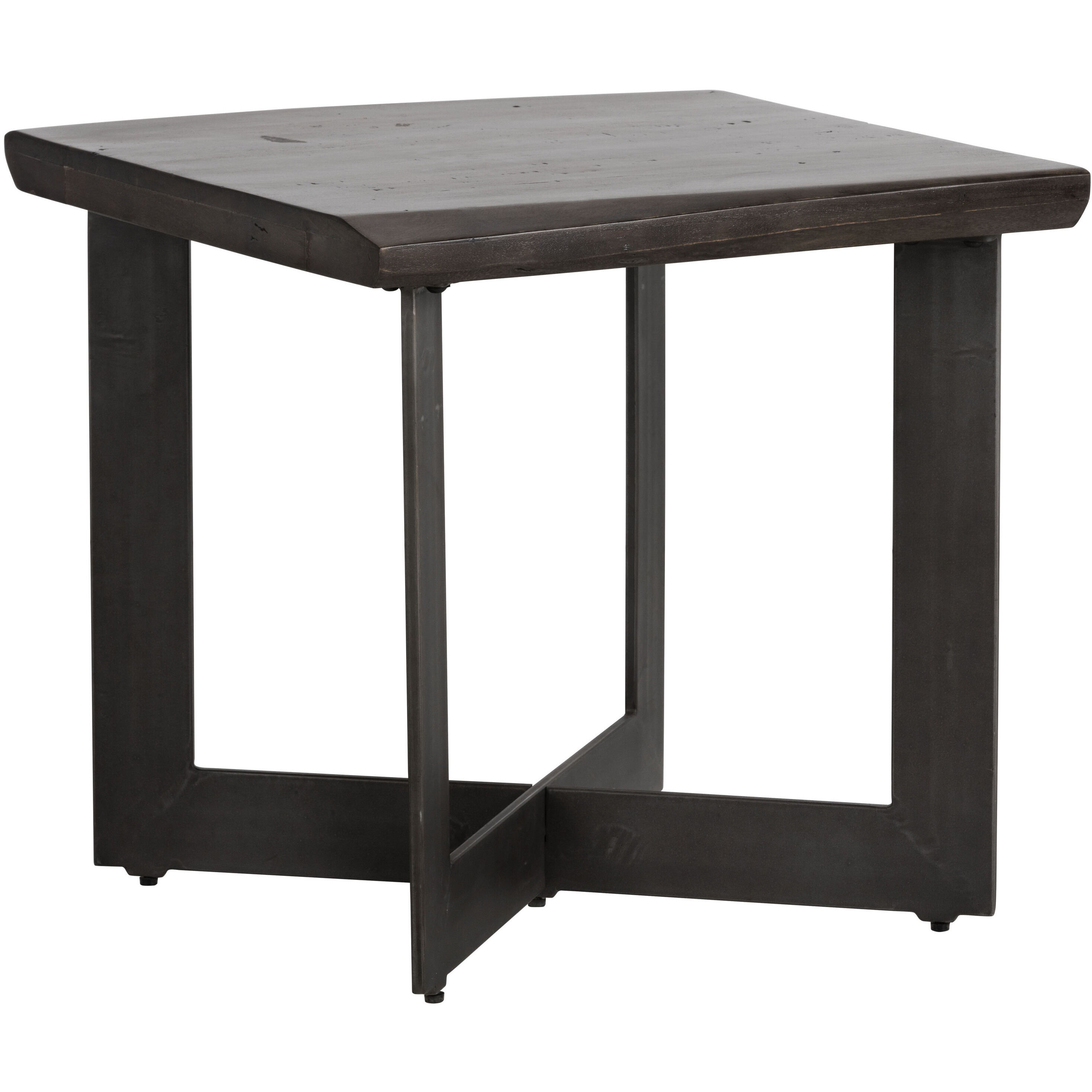 Marley 22 X 22 inch Dark Brown / Antique Gunmetal Side Table